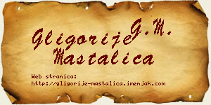 Gligorije Mastalica vizit kartica